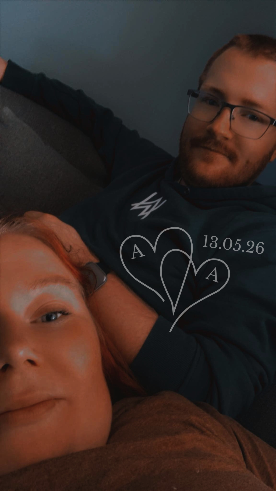 Et koselig bilde av Andreas og Ann Helen